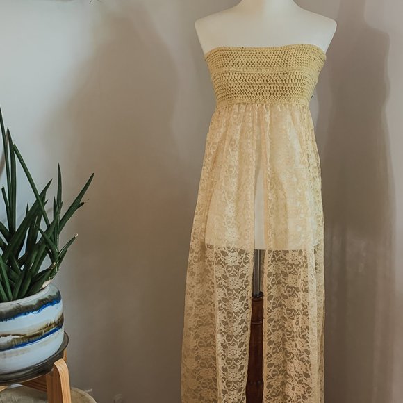 Gold Lace Beach Cover Up K&P Phillips Design S - Picture 2 of 5